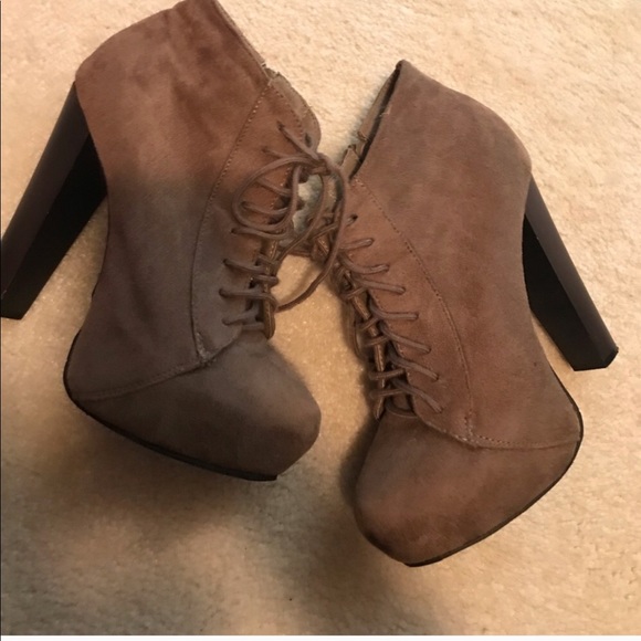 Forever 21 Shoes - TAN HEELED BOOTIES